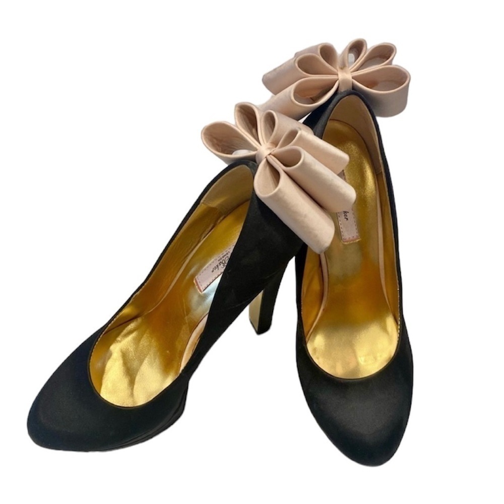 Ted Baker Black Satin Platform Pumps
